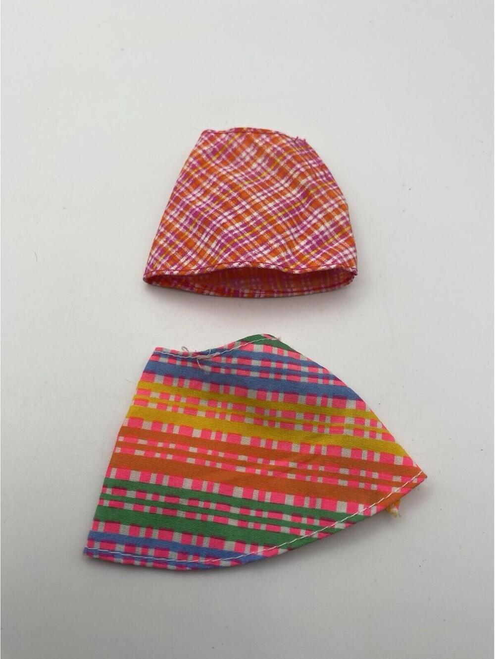vintage barbie 2 Skirts -Plaid Multi Color Genuine Barbie Pink  Label